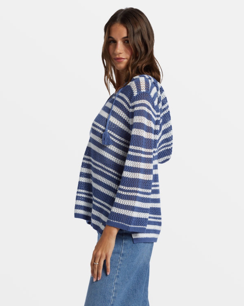 Roxy After Beach Break Stripe V-Neck Πουλόβερ | 6532HYERT