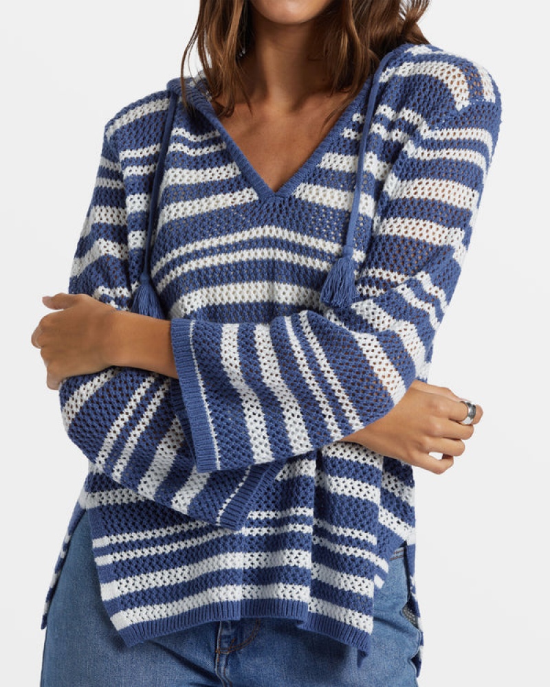 Roxy After Beach Break Stripe V-Neck Πουλόβερ | 6532HYERT