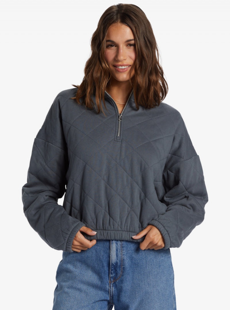 Roxy Bonfire Babe Καπιτονέ Fleece Half-Zip Loungewear | 3486HFMIZ