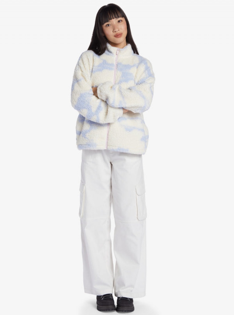 Roxy Chloe Kim In The Clouds Sherpa Full-Zip Fleece Φουτερ με Κουκουλα | 5296JQUEV