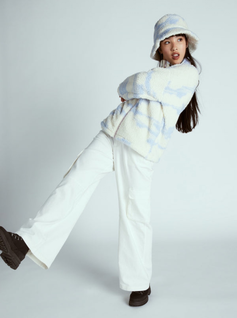 Roxy Chloe Kim In The Clouds Sherpa Full-Zip Fleece Loungewear | 2539DPJIX