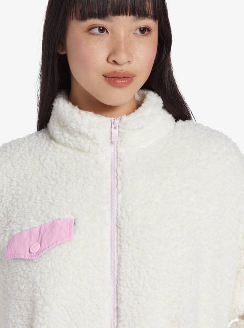 Roxy Chloe Kim Pop Sherpa Full-Zip Fleece Φουτερ με Κουκουλα | 5672BAKFE