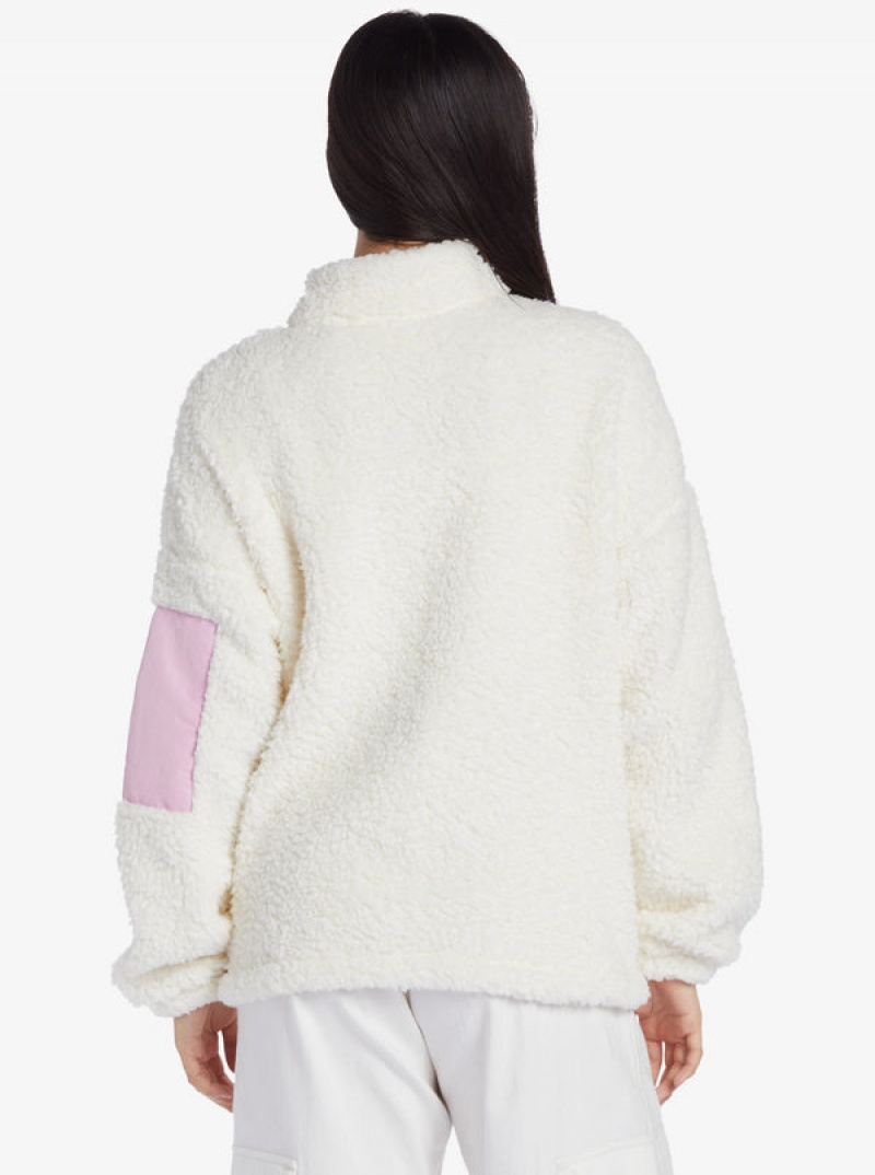 Roxy Chloe Kim Pop Sherpa Full-Zip Fleece Φουτερ με Κουκουλα | 5672BAKFE