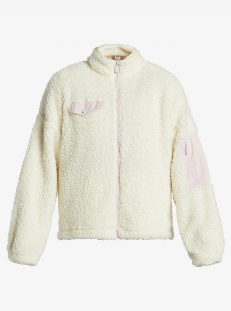 Roxy Chloe Kim Pop Sherpa Full-Zip Fleece Φουτερ με Κουκουλα | 5672BAKFE