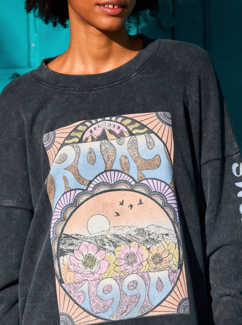 Roxy East Side Long-Sleeve Crew Neck Φουτερ με Κουκουλα | 8645IQUSH