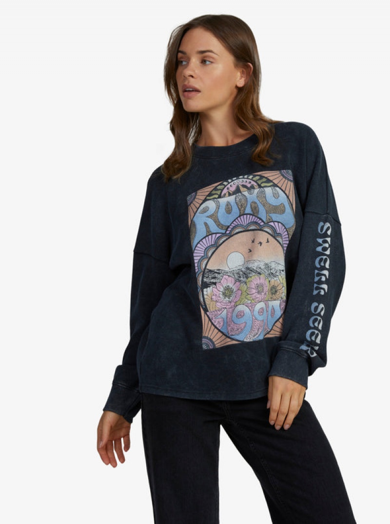 Roxy East Side Long-Sleeve Crew Neck Φουτερ με Κουκουλα | 8645IQUSH