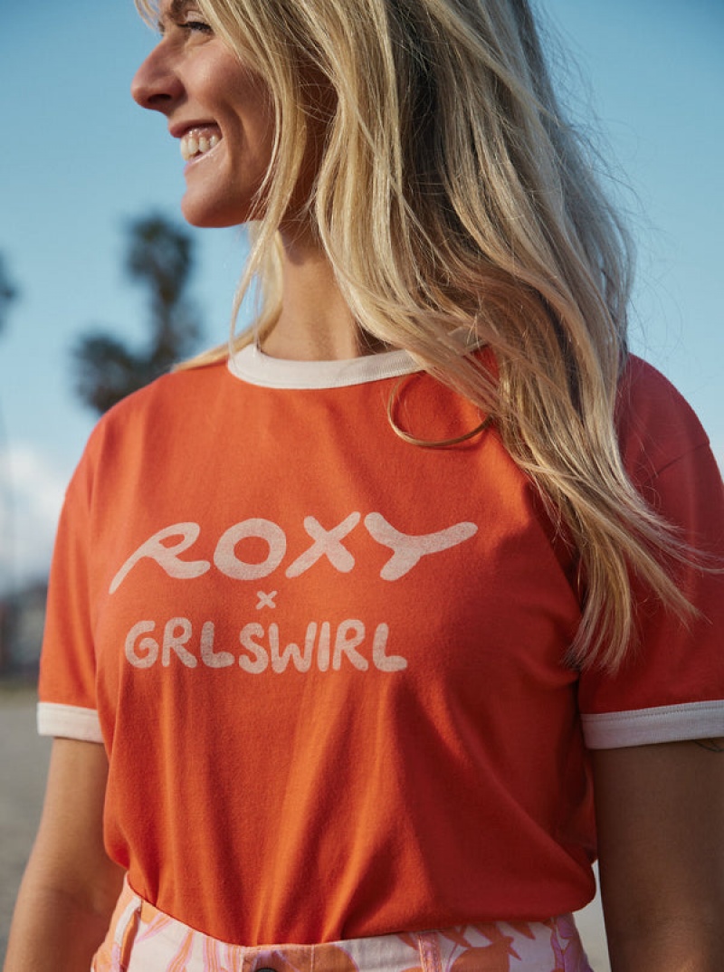 Roxy Grl Swirl Ringer μπλουζακια | 5201IZBPX