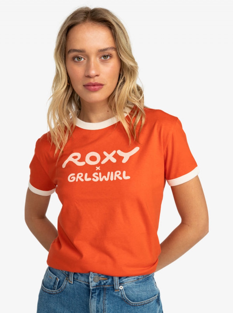 Roxy Grl Swirl Ringer μπλουζακια | 5201IZBPX