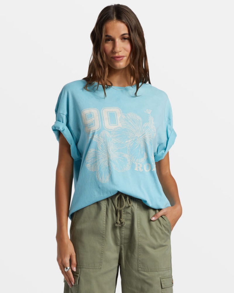 Roxy Hibiscus Collegiate Oversized μπλουζακια | 7413VMCDW