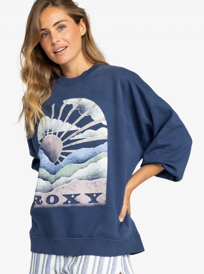 Roxy Lineup Oversized Crew Neck Φουτερ με Κουκουλα | 1587FJKTW