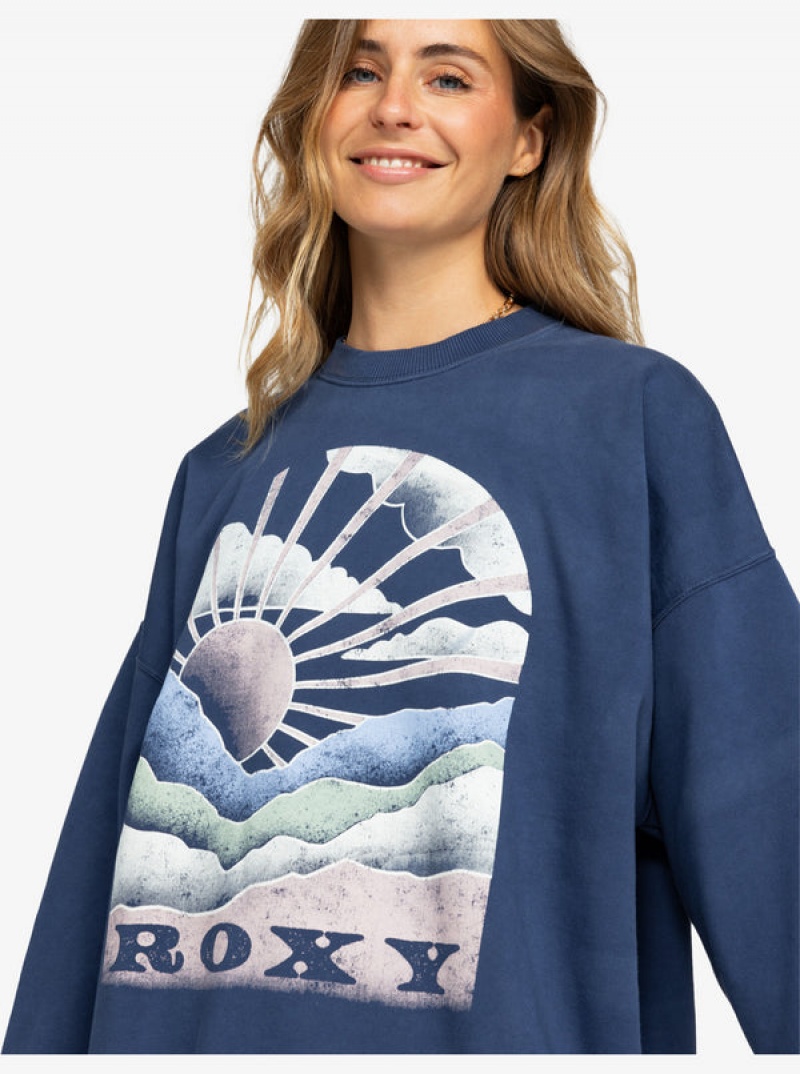 Roxy Lineup Oversized Crew Neck Φουτερ με Κουκουλα | 1587FJKTW