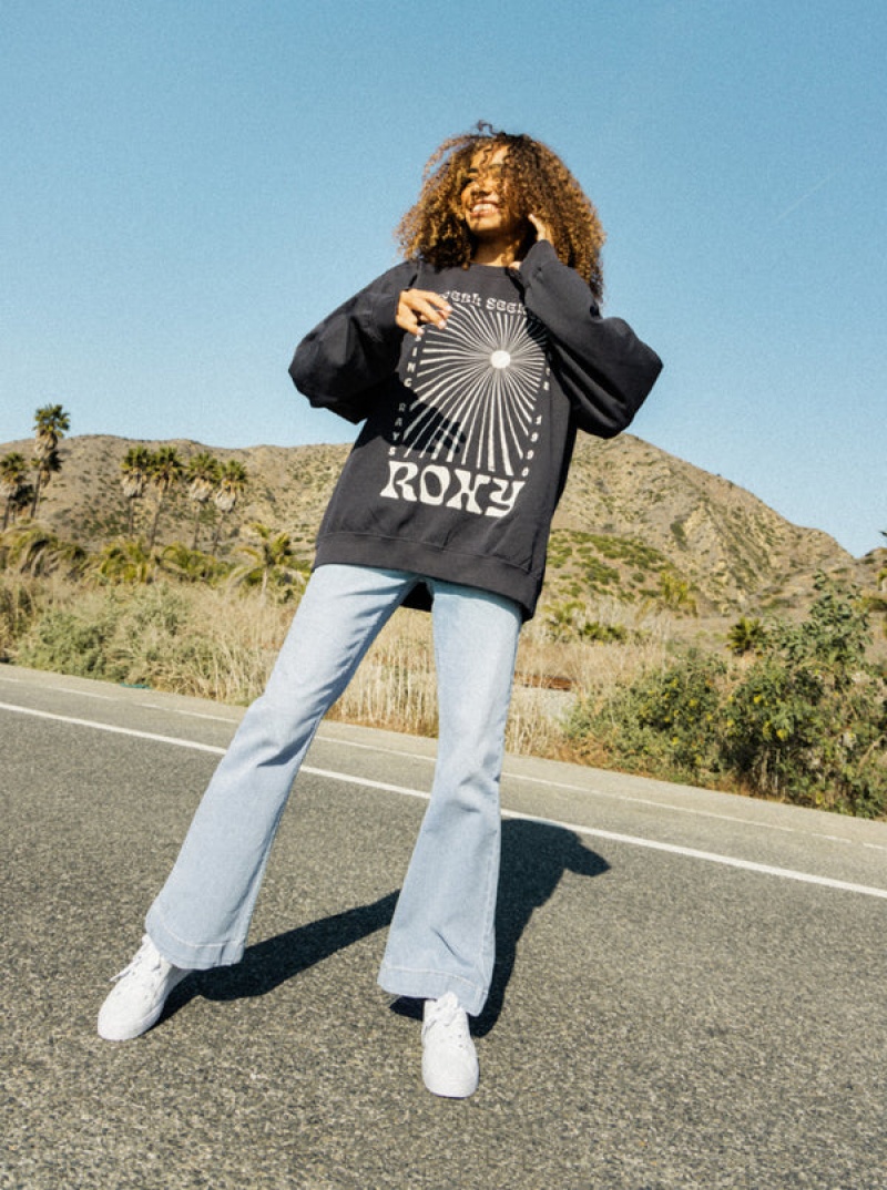 Roxy Lineup Oversized Crew Neck Φουτερ με Κουκουλα | 7132TAOUI