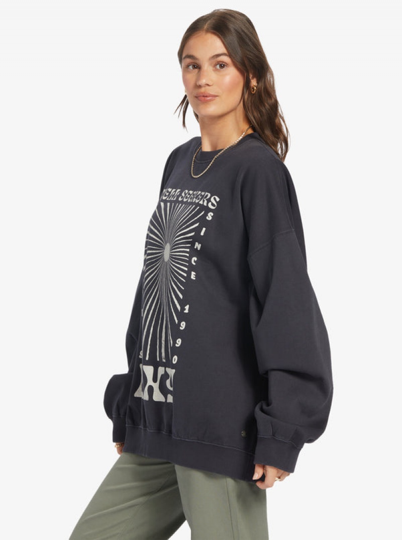 Roxy Lineup Oversized Crew Neck Φουτερ με Κουκουλα | 7132TAOUI