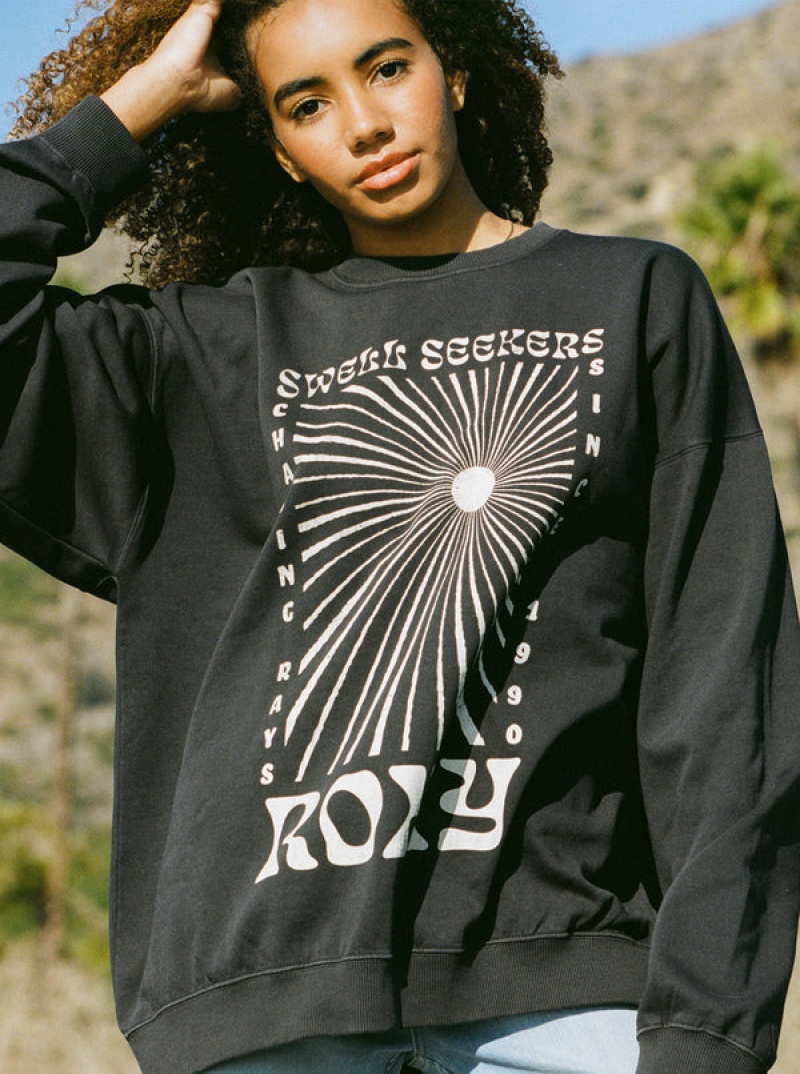 Roxy Lineup Oversized Crew Neck Φουτερ με Κουκουλα | 7132TAOUI