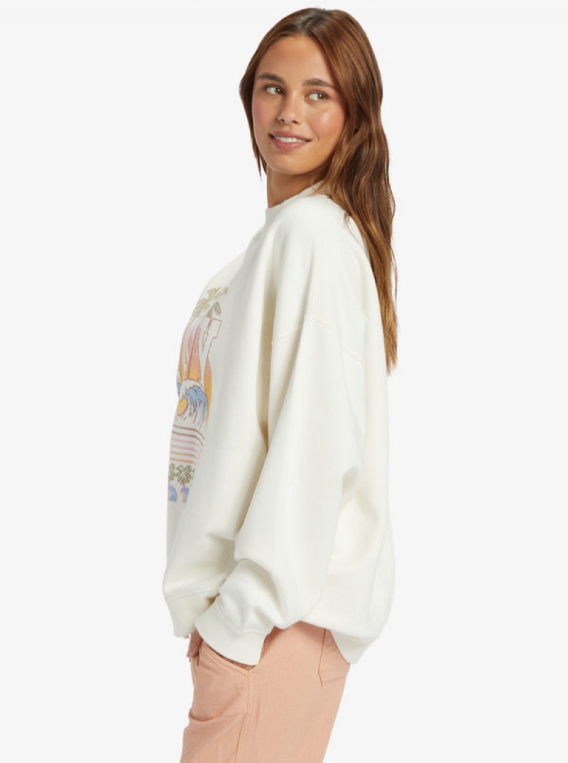 Roxy Lineup Oversized Crew Neck Φουτερ με Κουκουλα | 7683QSVOZ