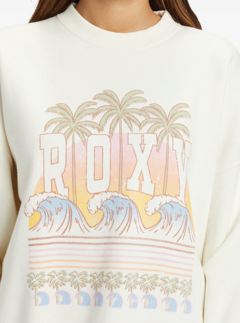 Roxy Lineup Oversized Crew Neck Φουτερ με Κουκουλα | 7683QSVOZ