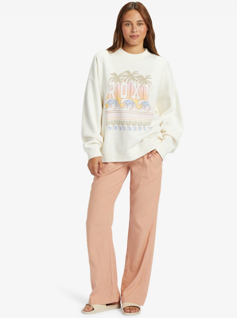 Roxy Lineup Oversized Crew Neck Φουτερ με Κουκουλα | 7683QSVOZ