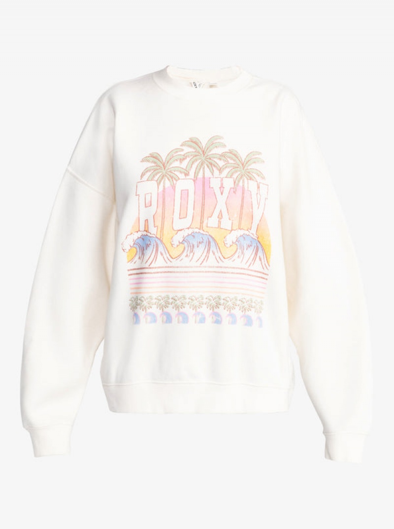 Roxy Lineup Oversized Crew Neck Φουτερ με Κουκουλα | 7683QSVOZ