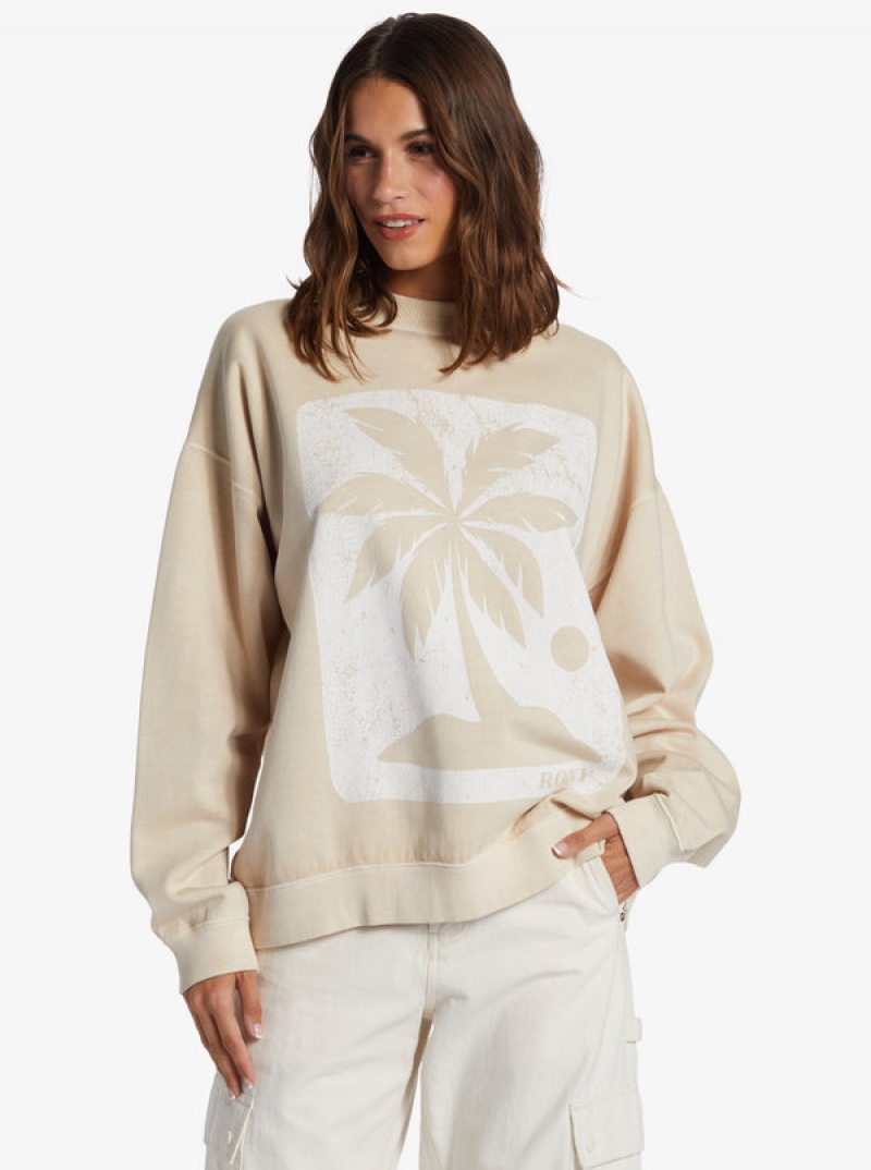 Roxy Lineup Oversized Crew Neck Φουτερ με Κουκουλα | 9624NSAMY