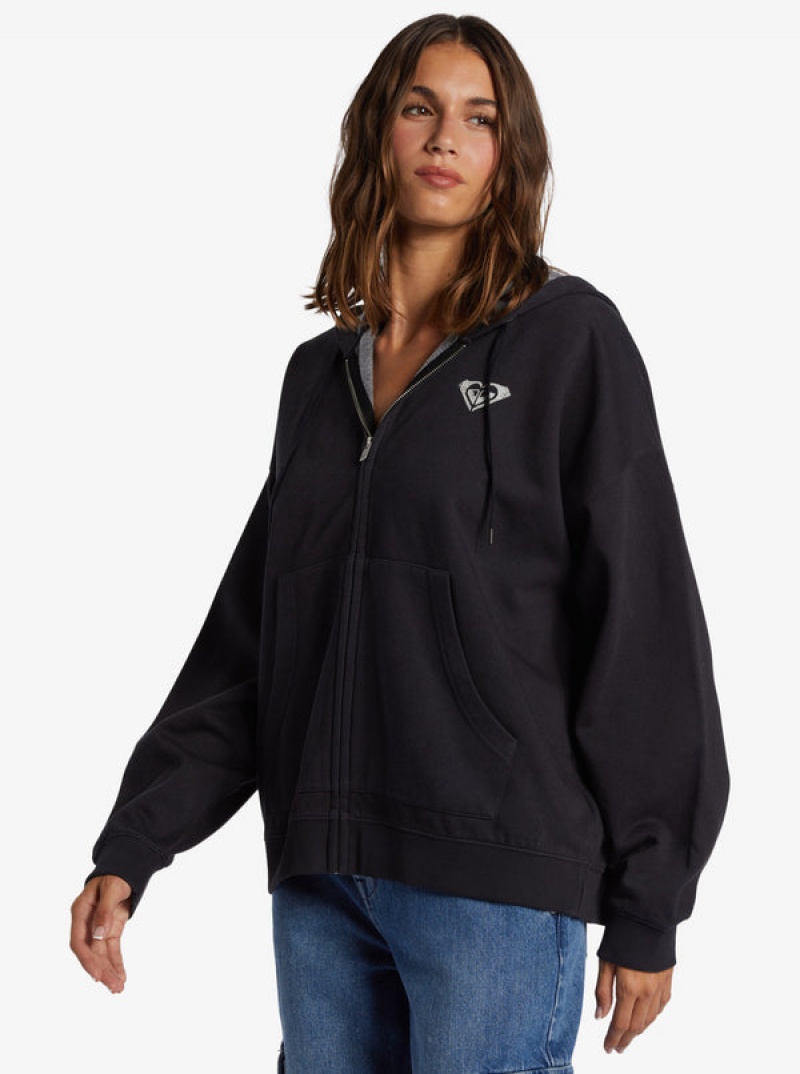 Roxy Lineup Oversized Zip-Up Φουτερ με Κουκουλα | 5160ZTKWB