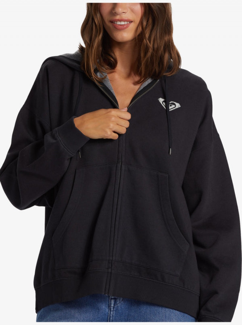 Roxy Lineup Oversized Zip-Up Φουτερ με Κουκουλα | 5160ZTKWB