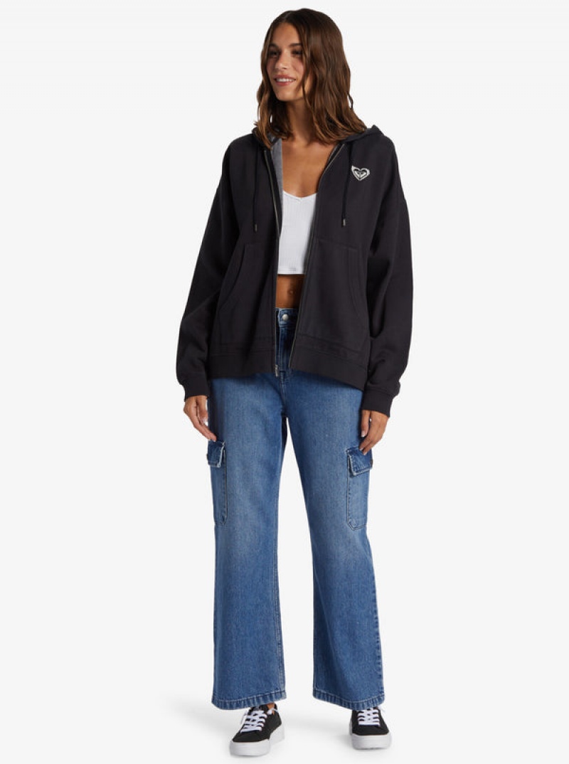 Roxy Lineup Oversized Zip-Up Φουτερ με Κουκουλα | 5160ZTKWB