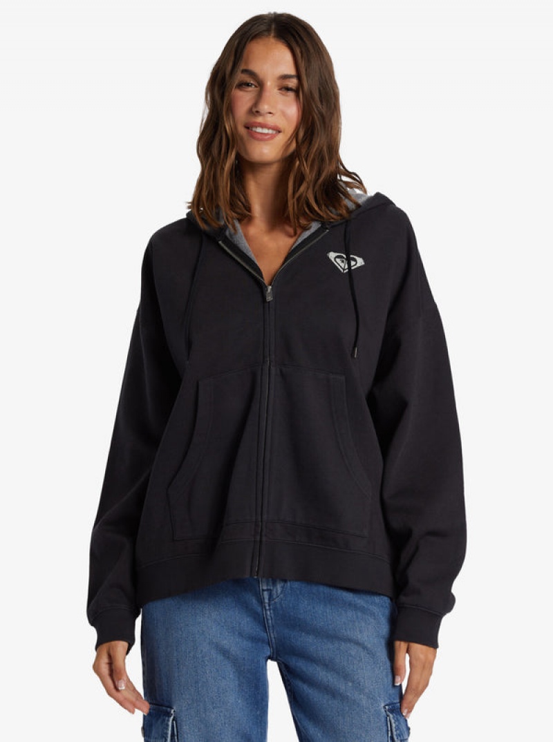 Roxy Lineup Oversized Zip-Up Φουτερ με Κουκουλα | 5160ZTKWB