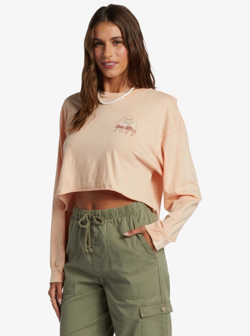 Roxy Palm Arcana Cropped Oversized Long Sleeve Φουτερ με Κουκουλα | 5273XVJQT