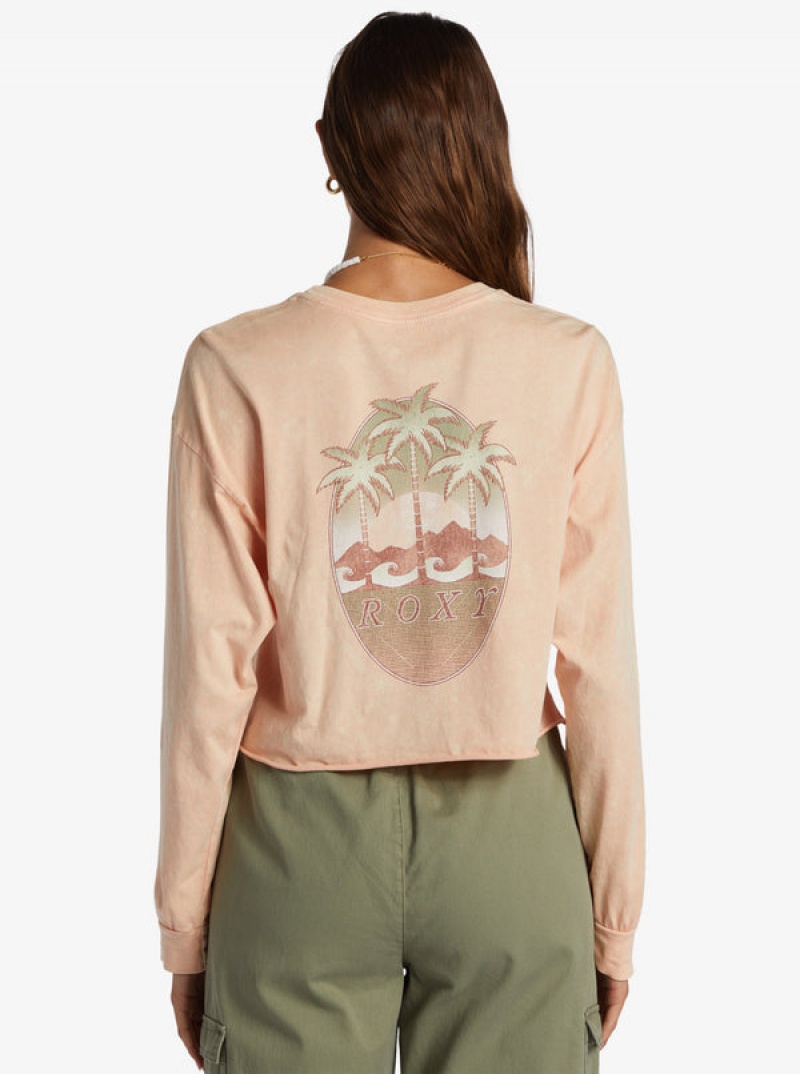 Roxy Palm Arcana Cropped Oversized Long Sleeve Φουτερ με Κουκουλα | 5273XVJQT