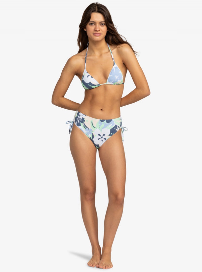 Roxy Printed Beach Classics Moderate Side-Tie μπικίνι πάτο | 5821RUANE