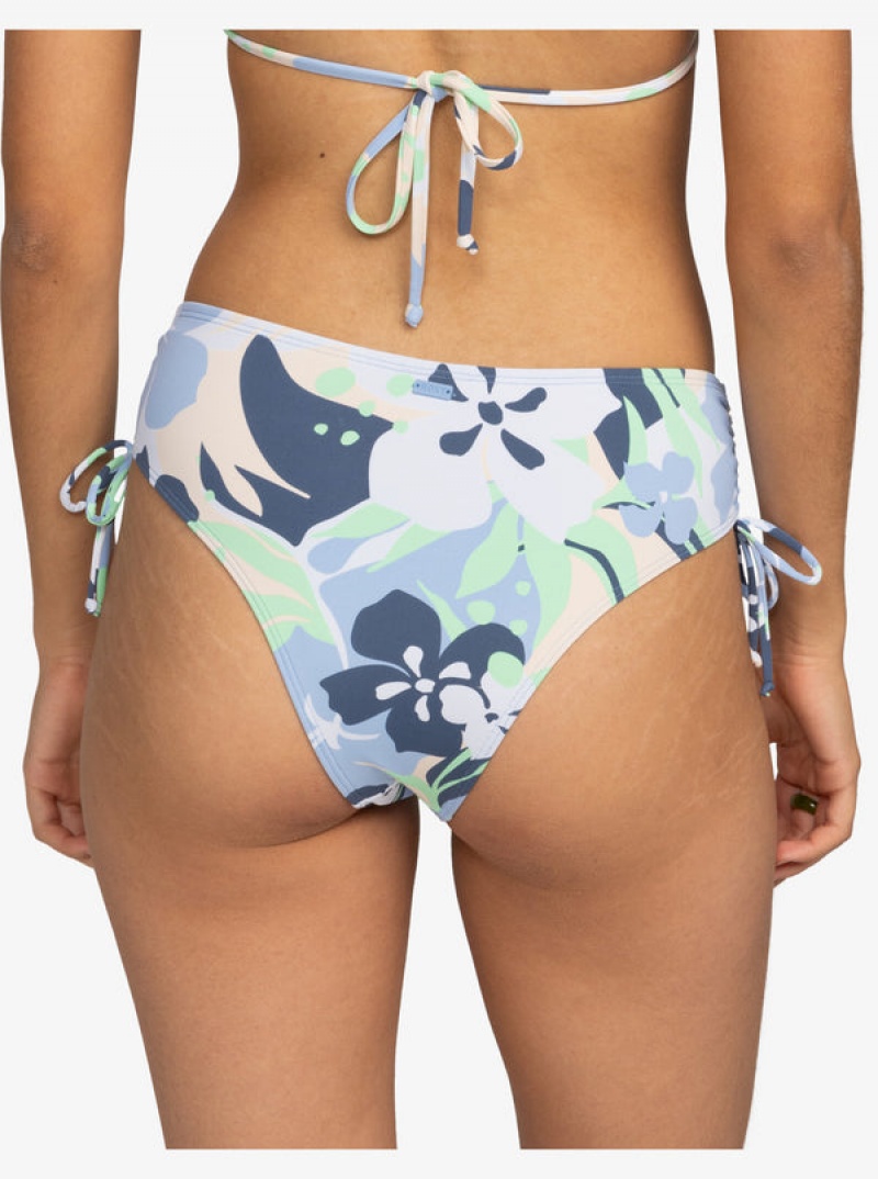 Roxy Printed Beach Classics Moderate Side-Tie μπικίνι πάτο | 5821RUANE