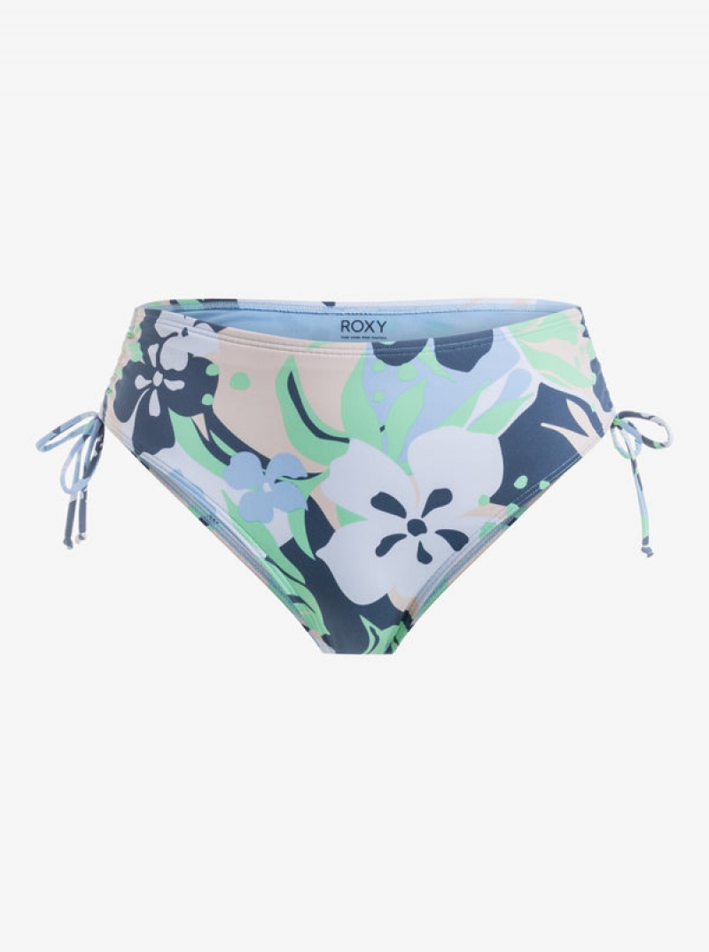 Roxy Printed Beach Classics Moderate Side-Tie μπικίνι πάτο | 5821RUANE