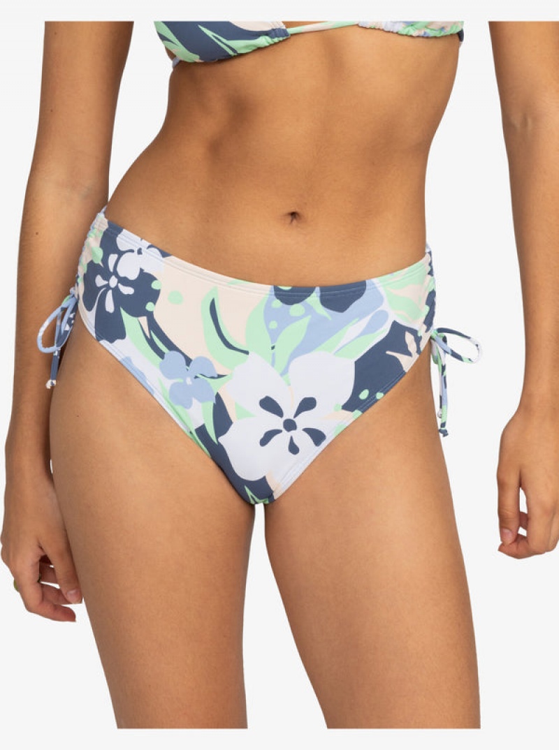 Roxy Printed Beach Classics Moderate Side-Tie μπικίνι πάτο | 5821RUANE