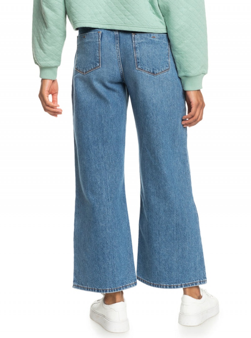 Roxy Surf On Cloud High φαρδια Leg Jeans Παντελονι | 3590QXKMU