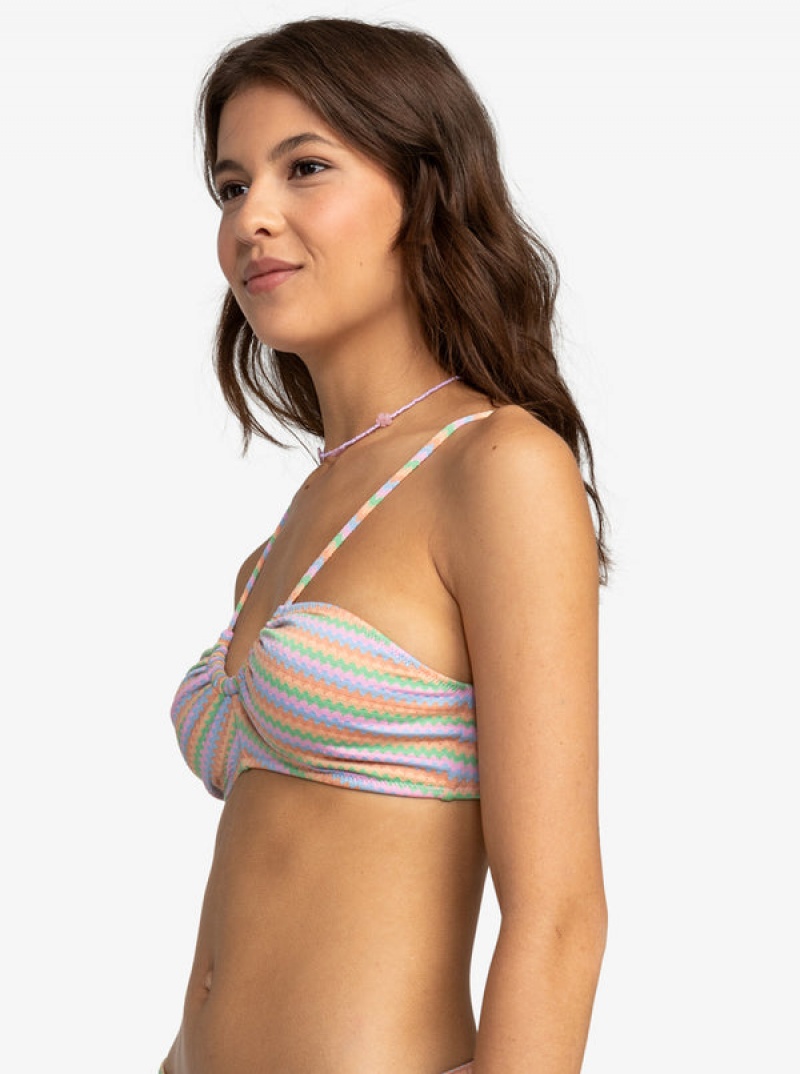 Roxy Wavy Stripe Μόδας Bralette μπικίνι τοπ | 4657YCLEW